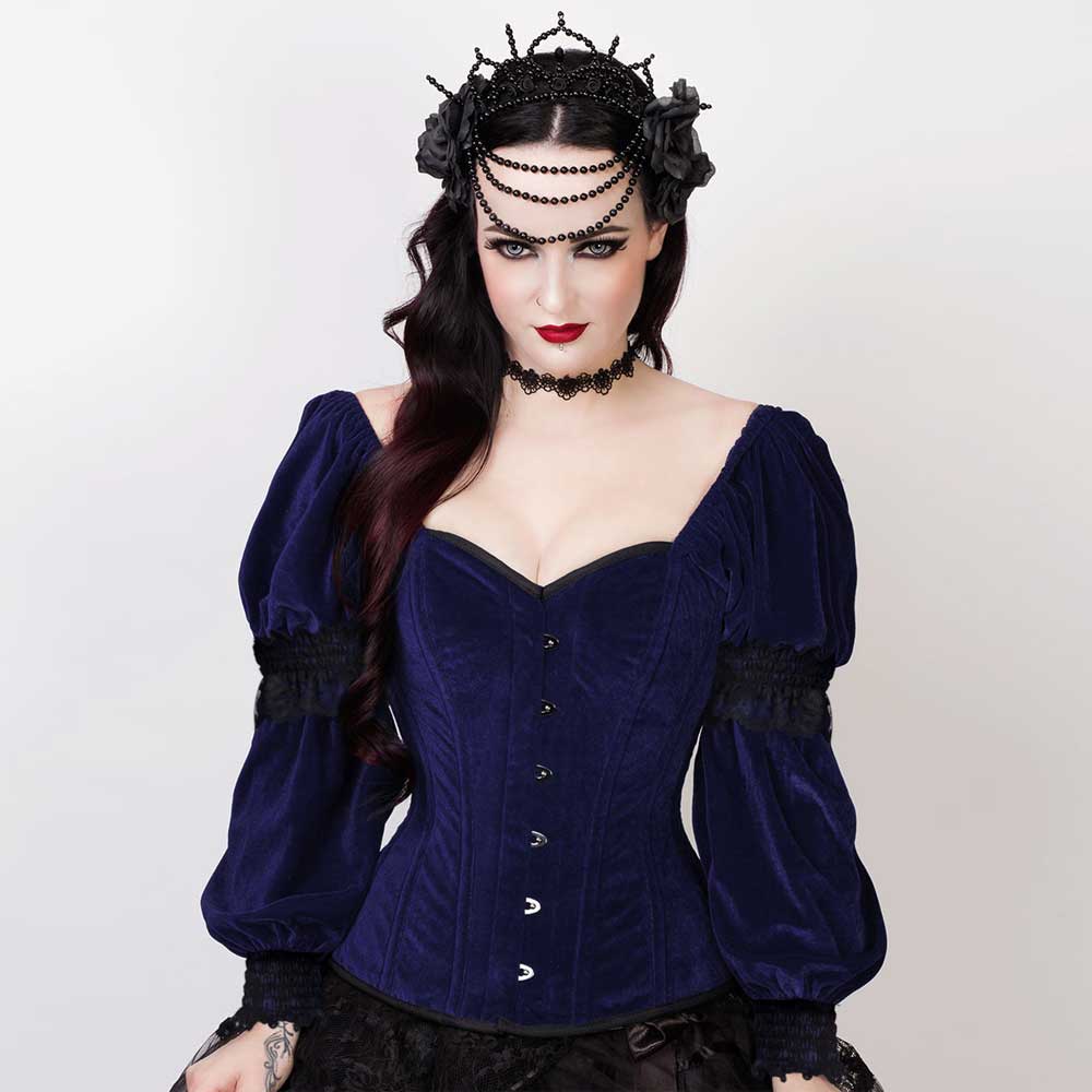 Attitude Corsets - Tibanna Overbust corset - Blue